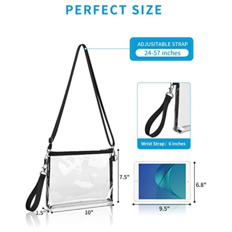 Sac à bandoulière transparent, portefeuille, sac à main de voyage