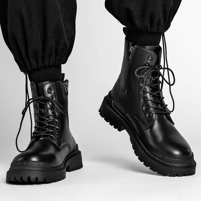 Botas de cuero británicas Tide de caña media para hombre