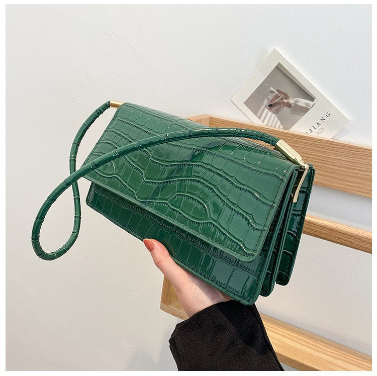 Women Shoulder Bgas Stone Pattern Solid Color Elegant Bag
