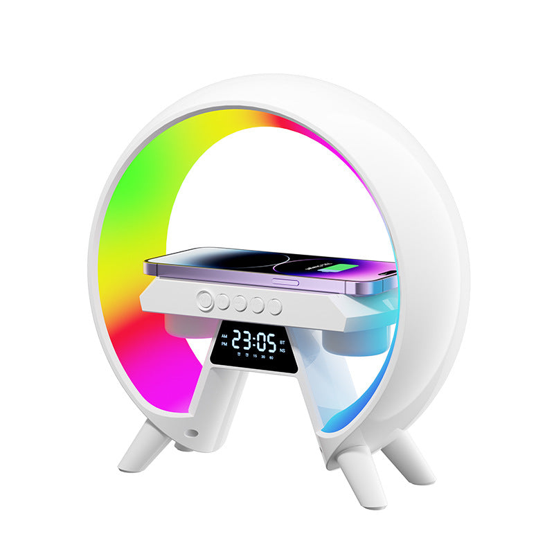 Chevet coloré avec chargeur sans fil de lumière d’horloge