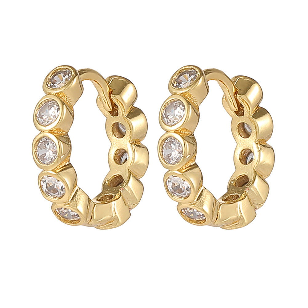 Boucles d'oreilles en or 18 carats plaqué cuivre à la mode, géométriques