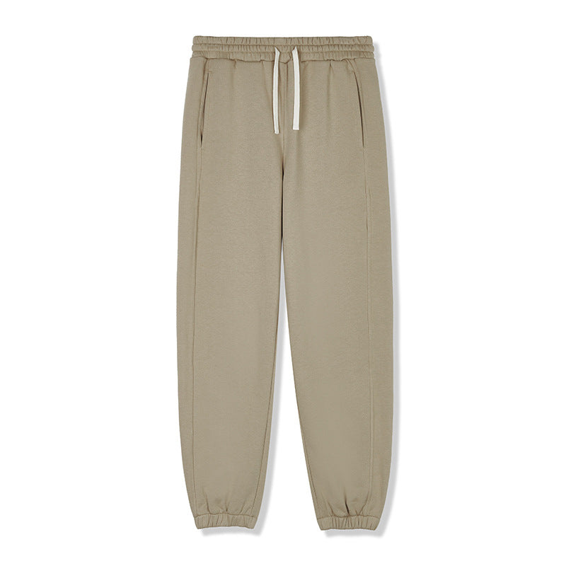 Autumn And Winter 380g Velvet Sweatpants Men's Leisure Sports Straight Ankle Tied