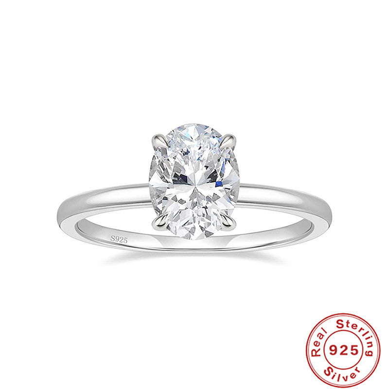 Anillo de plata esterlina con joyería de viento frío claro de lujo y textura