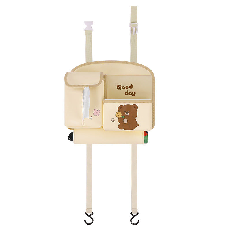 Bolsa de almacenamiento multifuncional para coche, dibujos animados lindos