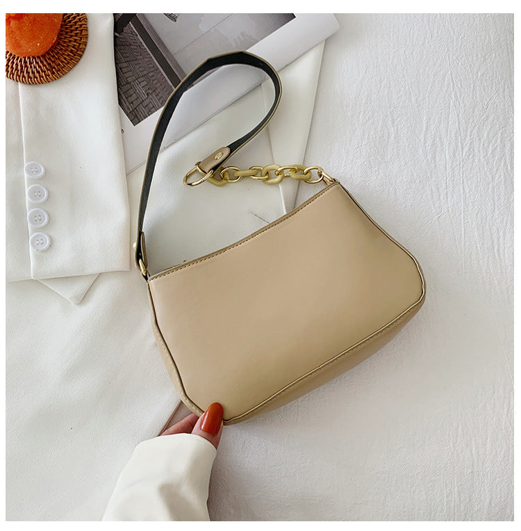 Sac à bandoulière simple avec chaîne et texture de célébrité sur Internet