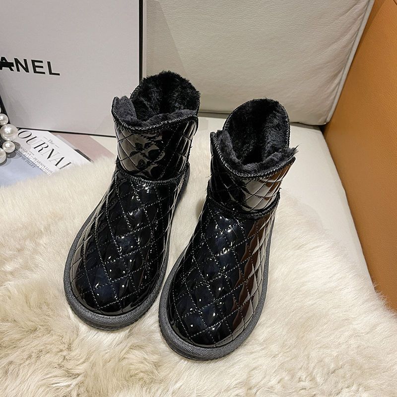 Bottes de neige imperméables pour femmes, losange, antidérapantes, épaisses