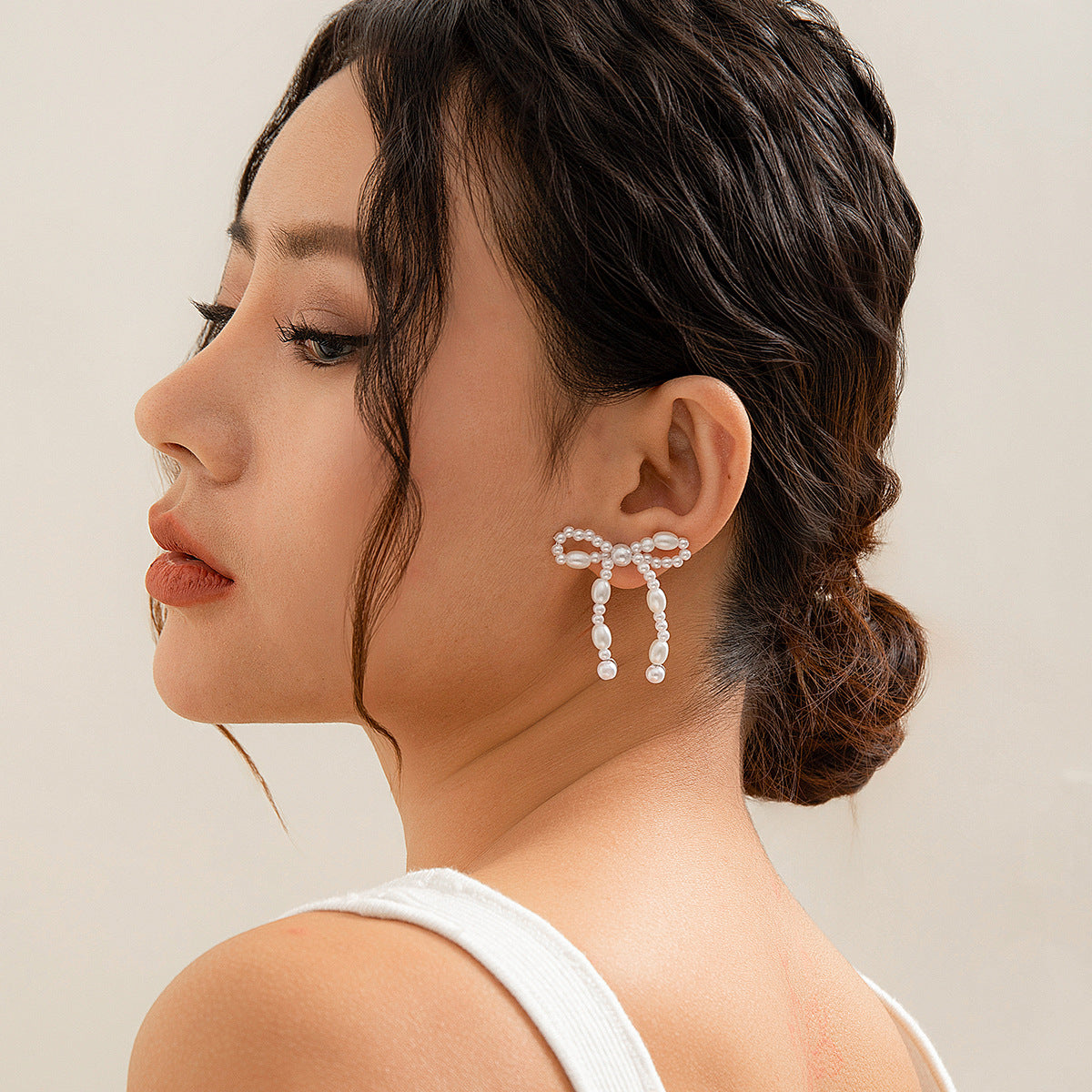 Boucles d'oreilles à pampilles françaises, nœud européen et américain, simples