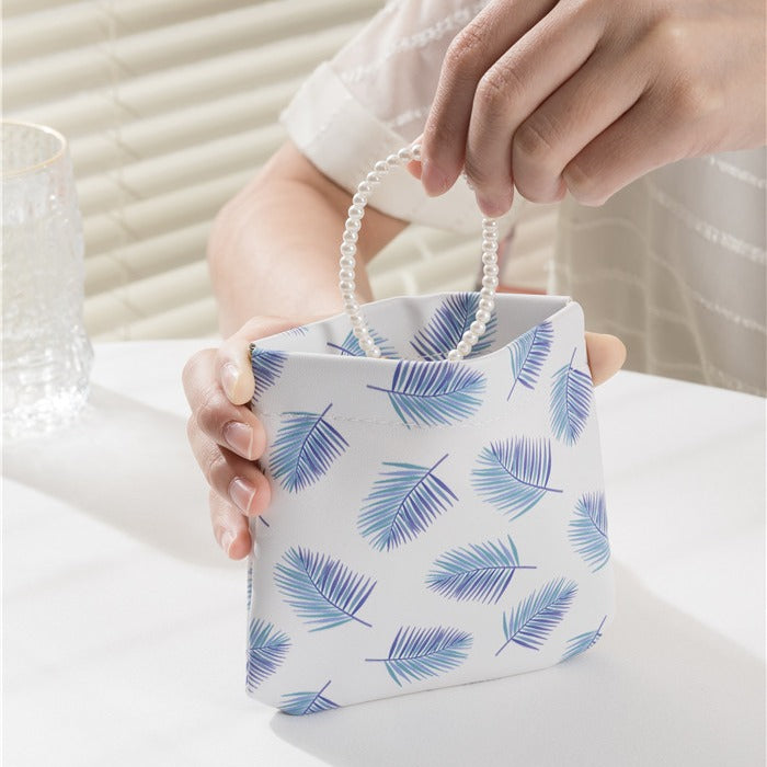 Ins Mini sac à cosmétiques en cuir portable super populaire