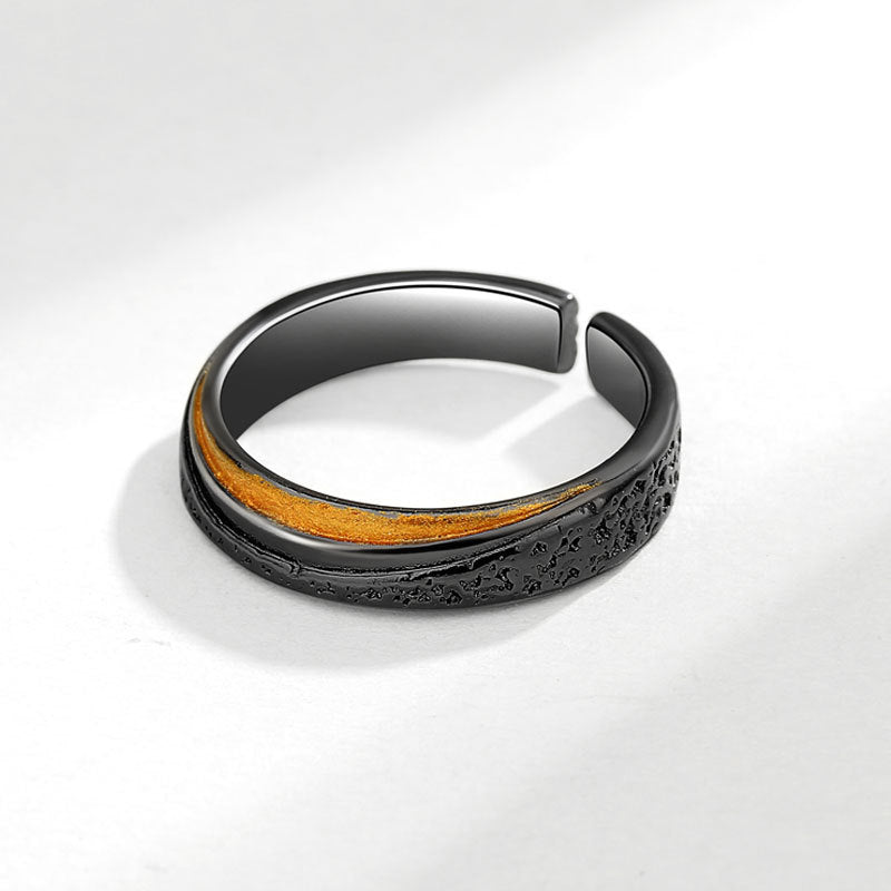 Anillo chapado en oro negro para hombre