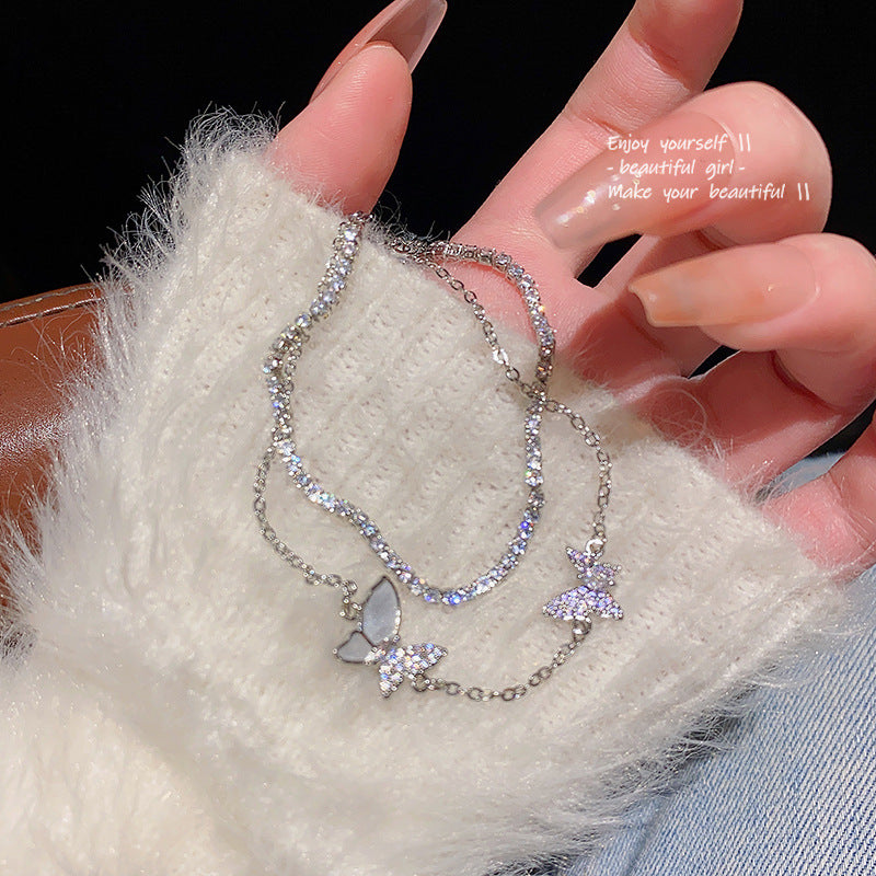 Bracelet papillon en super zircon pour femme