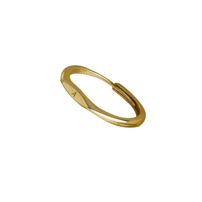 Bague avec lettres anglaises simples pour femmes
