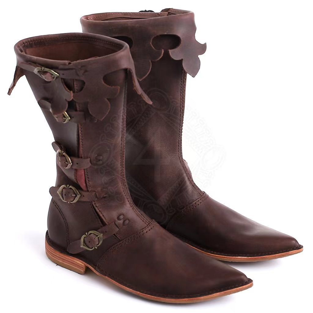 Botas de tacón cuadrado retro renacentista para hombre