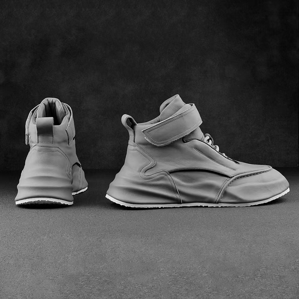 Zapatos de cuero de ocio cálidos con forro polar deportivos versátiles para hombre