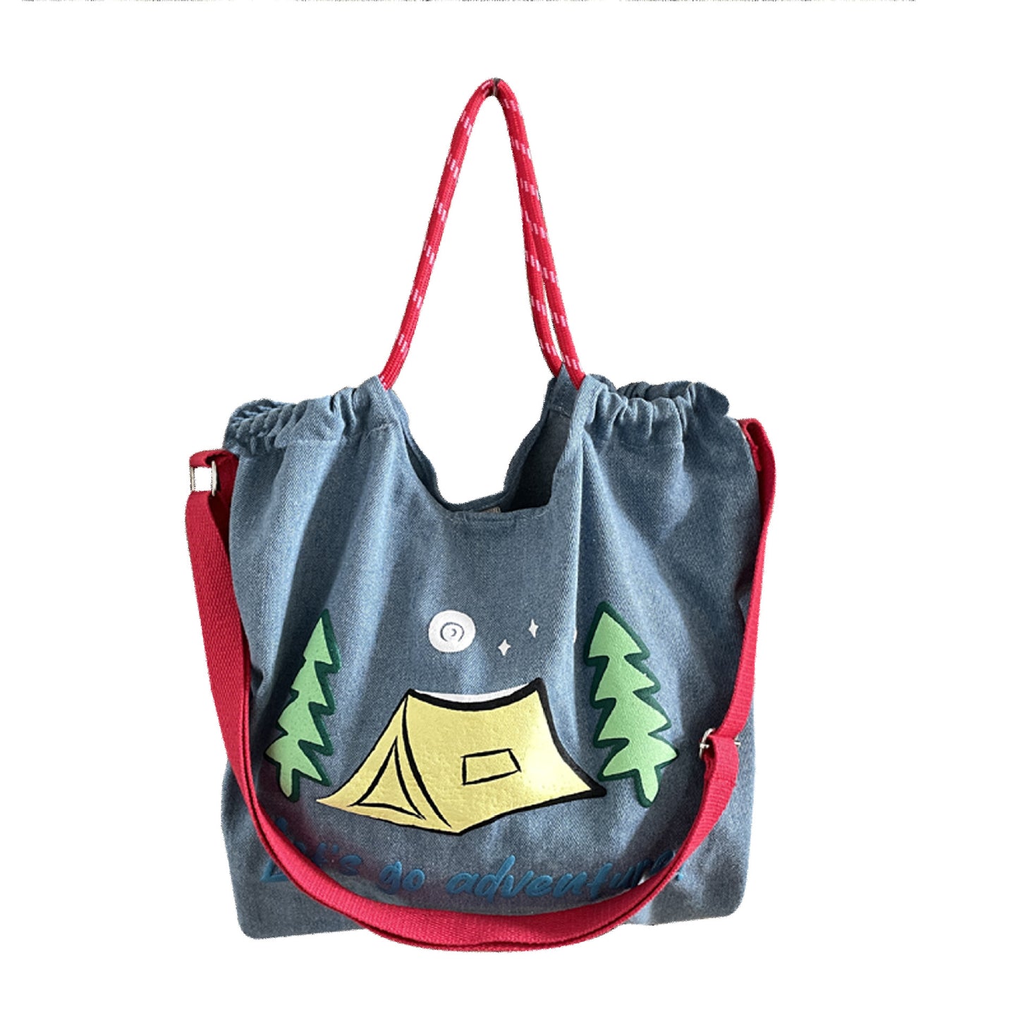 Sac à main artistique simple en denim à bandoulière