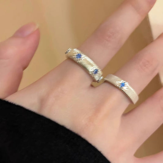 Cross Blue Diamond Ring For Women
