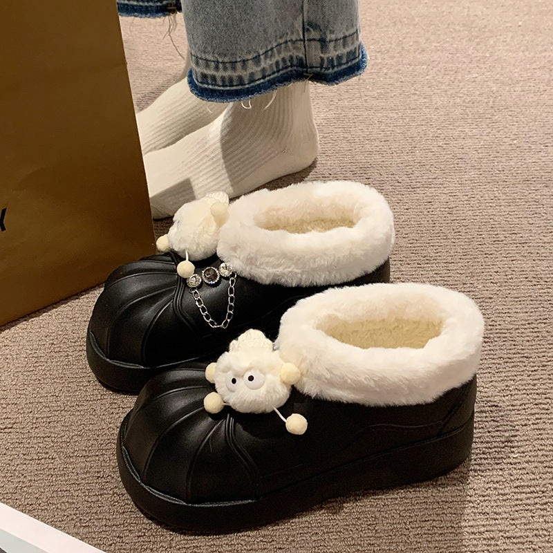 Bottes de neige à plateforme Femme Doublées en polaire Épais Imperméable