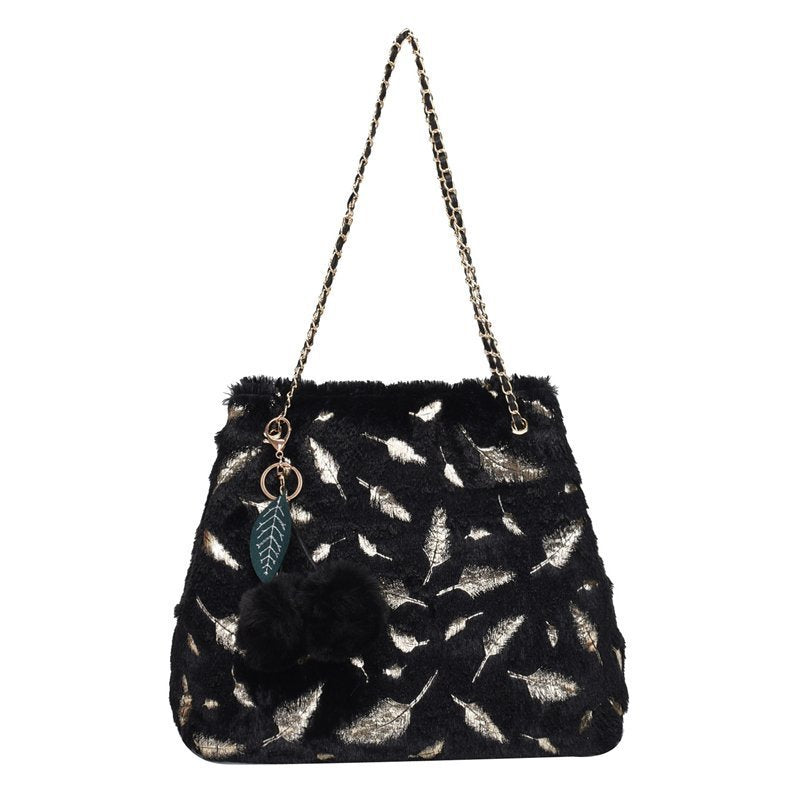 Women's Fashion Casual Plush Chain Shoulder Messenger Bag