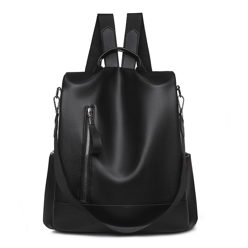 Bolso de mujer PU Mochila con textura de cuero suave Moda estilo de Hong Kong Gran capacidad