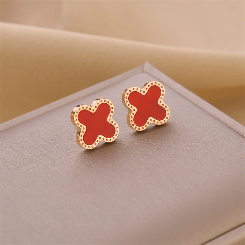 Boucles d'oreilles européennes et américaines en acier titane sans décoloration