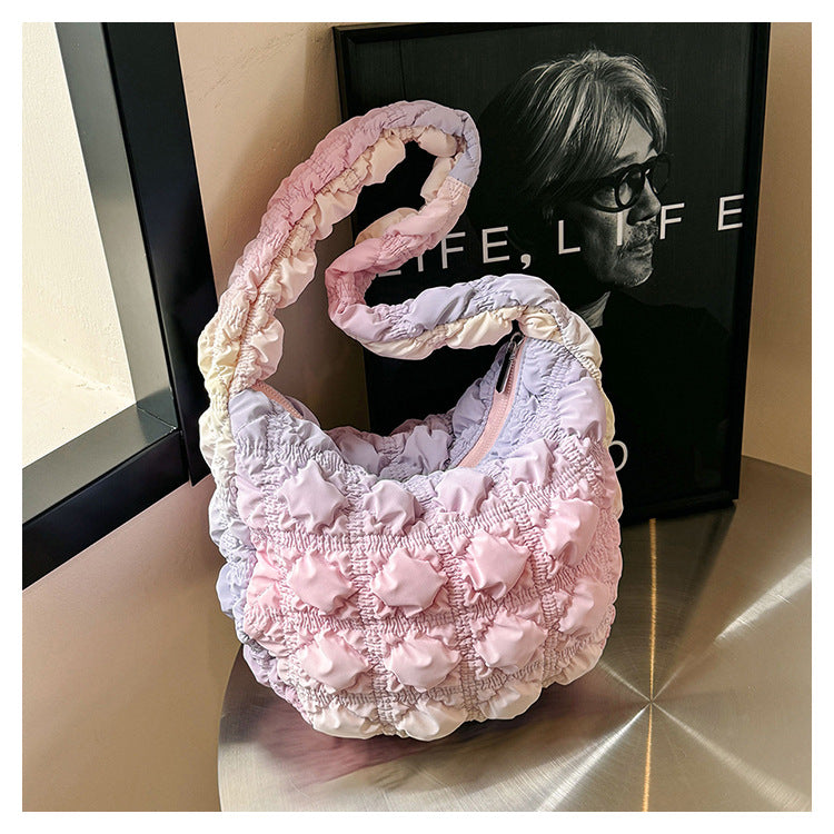 Bolsa nube de gran capacidad, bandolera de hombro femenina de color degradado
