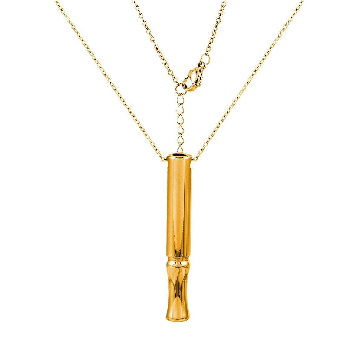 Collier de sifflet de méditation de yoga en acier inoxydable