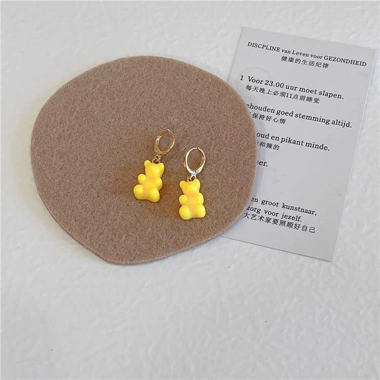 Boucles d'oreilles ours en bonbons colorés de Corée du Sud