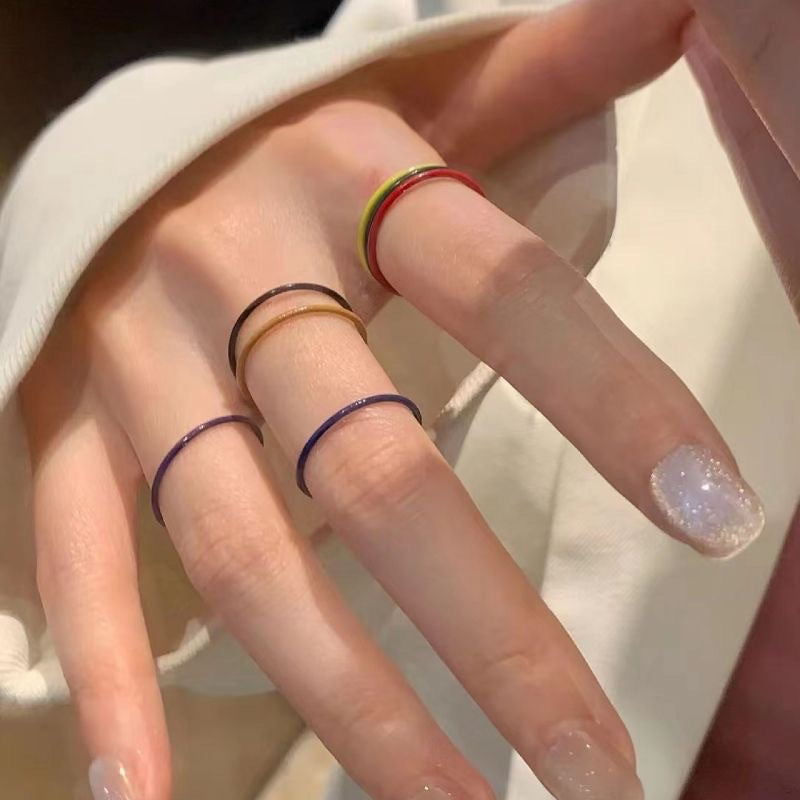 Anillo simple de estilo frío personalizado con diseño de moda