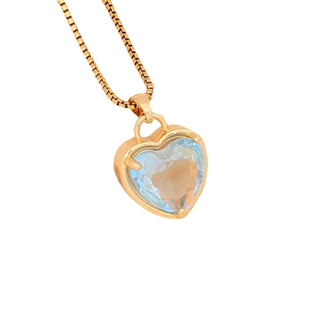 Collar De Corazón Degradado Multicolor De Moda