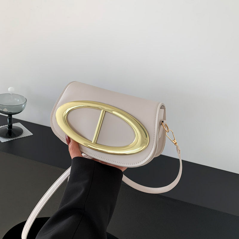 Bolso mensajero de un solo hombro con cerradura estilo occidental de buena textura elegante