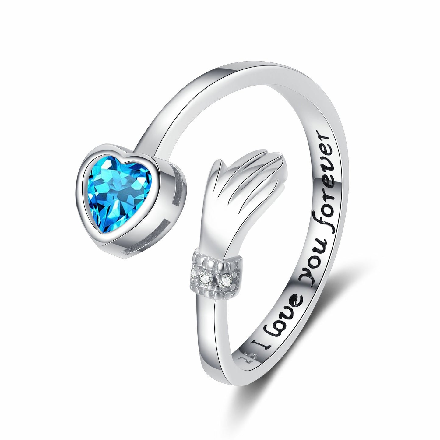 Love Hug Hands Anillo tachonado de diamantes Mujer