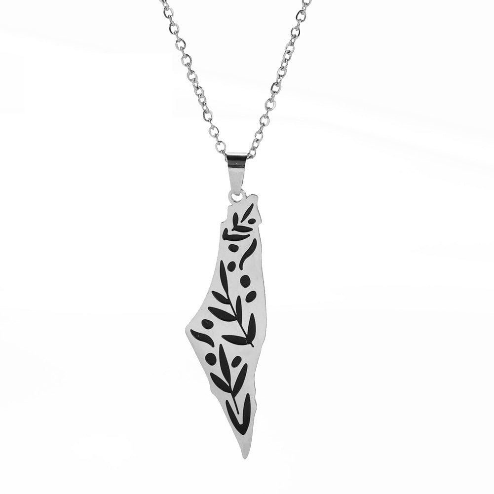 Collier en acier inoxydable avec pendentif à motif végétal poli Double face, ternissement par Corrosion