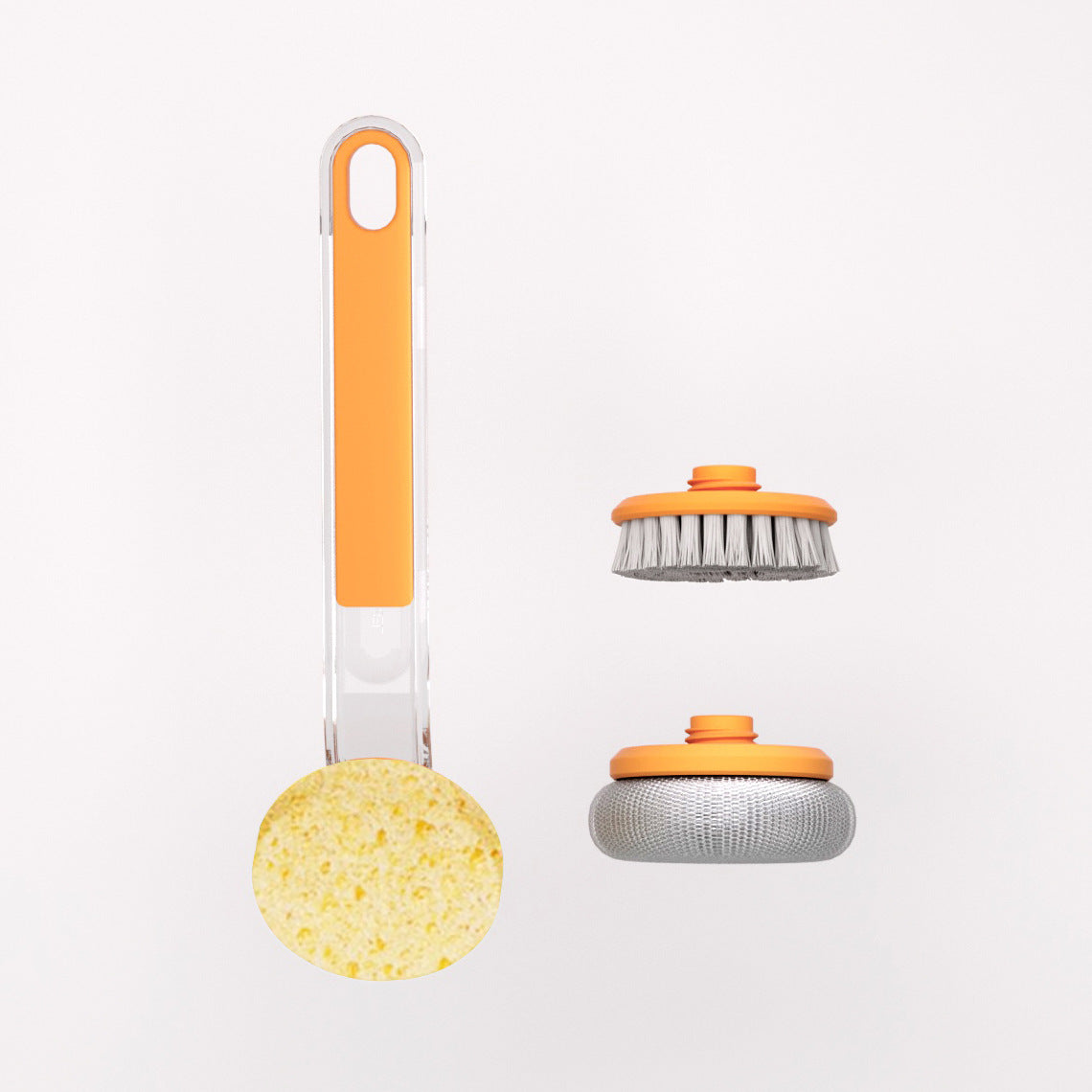 Utensilios de cocina de limpieza con cepillo para freír, multifuncional, mango largo