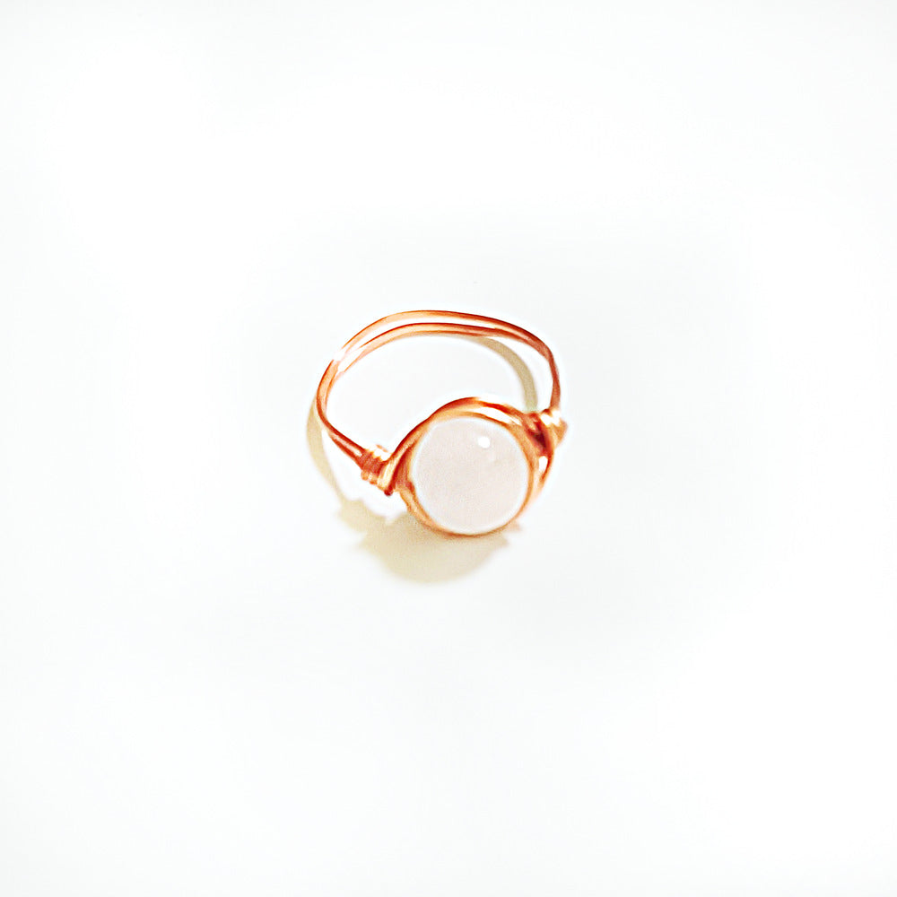 Bague d'améthyste en agate simple et naturelle à la mode