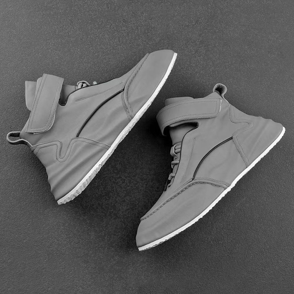 Zapatos de cuero de ocio cálidos con forro polar deportivos versátiles para hombre