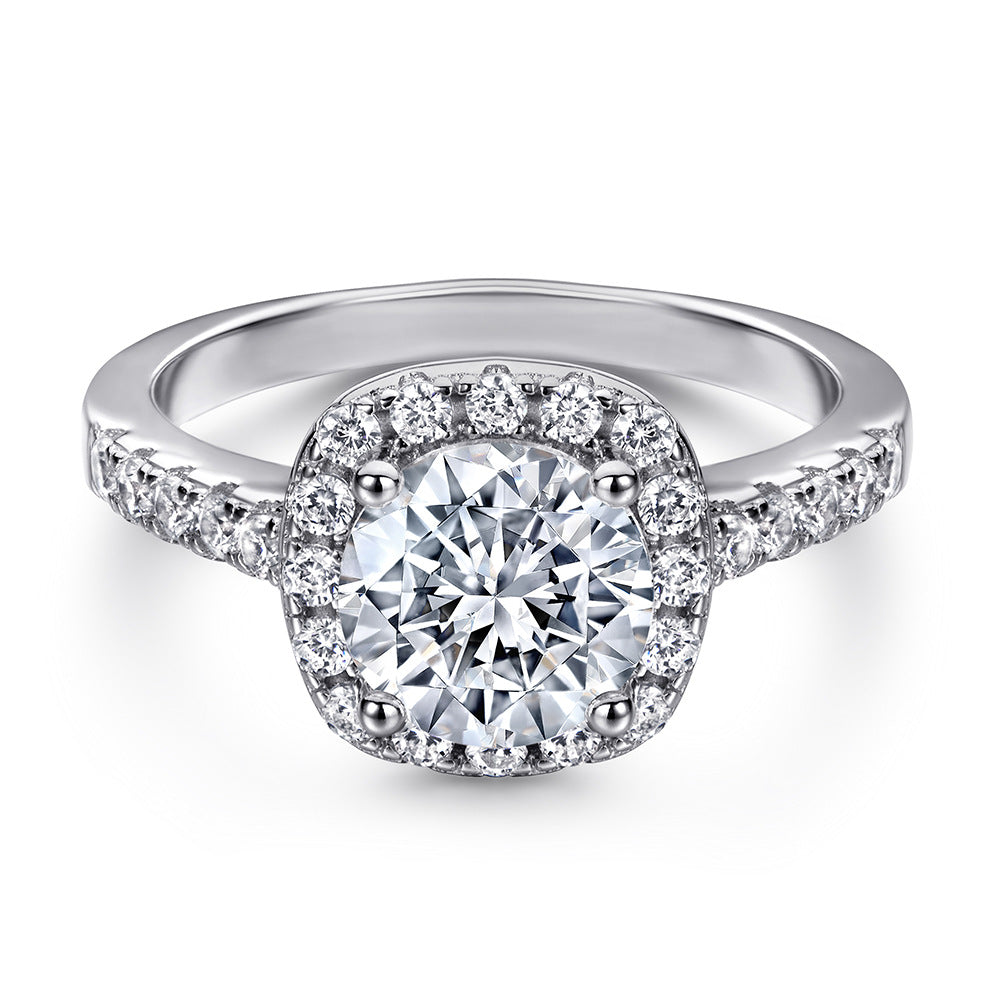 Women's Fashion Sterling Silver Zircon Wedding Ring