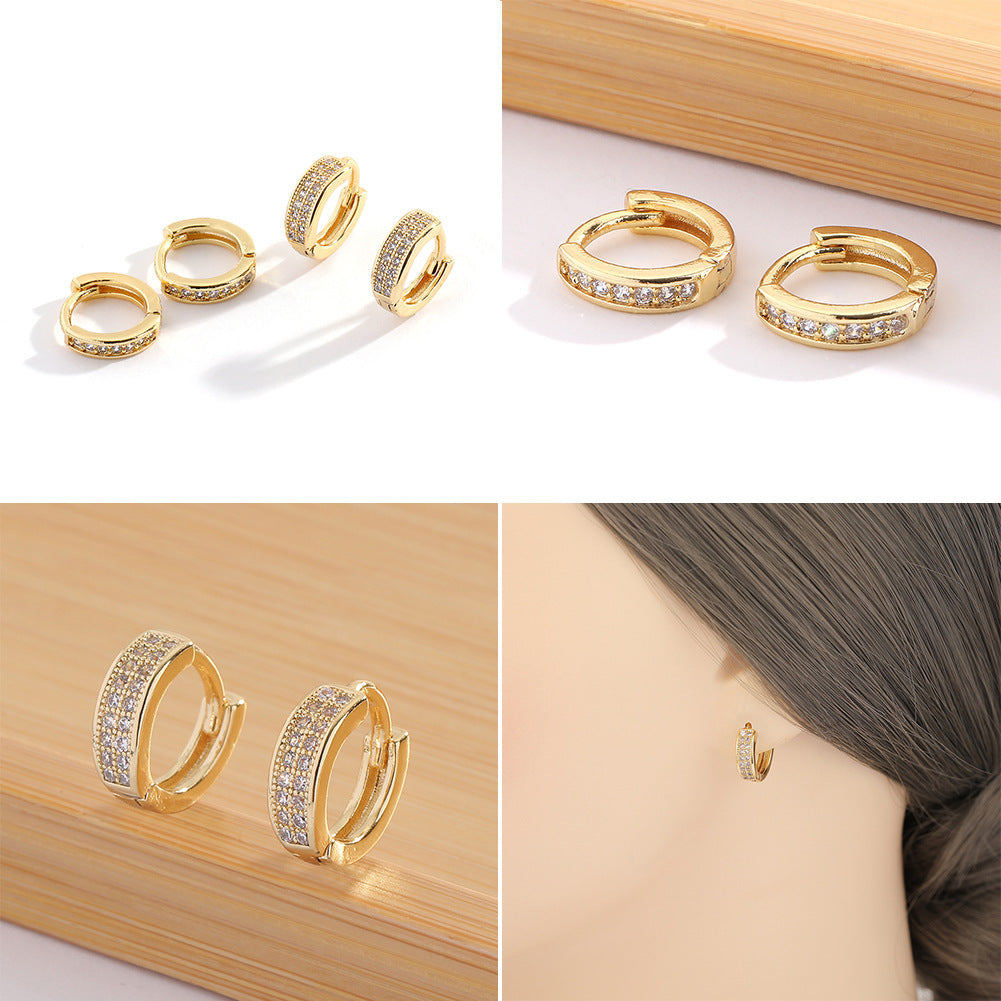 Boucles d'oreilles en or 18 carats plaqué cuivre à la mode, géométriques