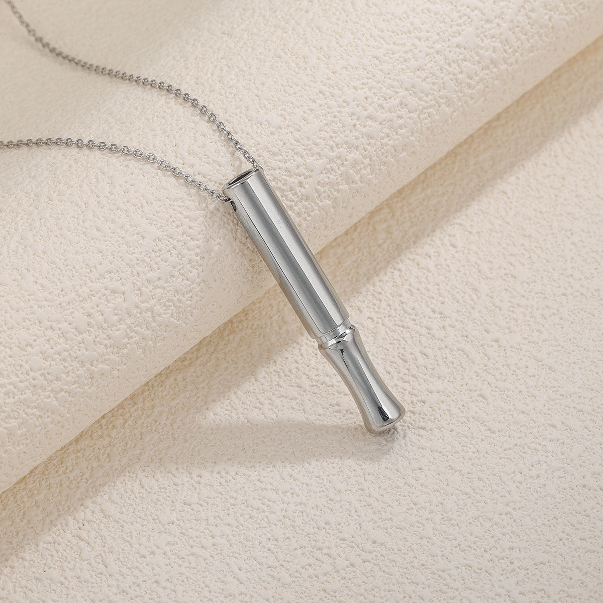 Collier de sifflet de méditation de yoga en acier inoxydable