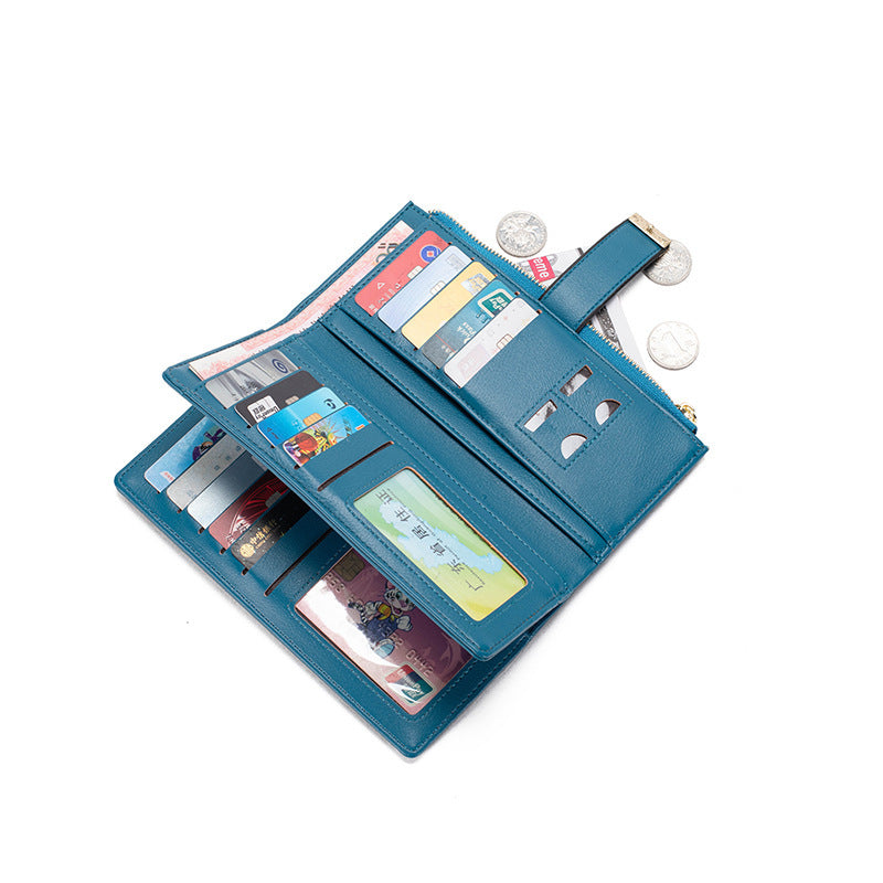 Cartera de mujer con hebilla larga de gran capacidad