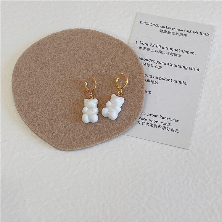 Boucles d'oreilles ours en bonbons colorés de Corée du Sud