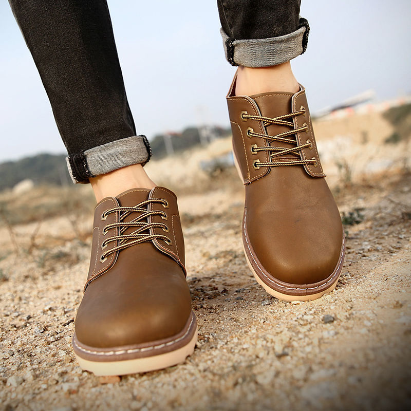 Botas de cuero británicas Tide de caña media para hombre