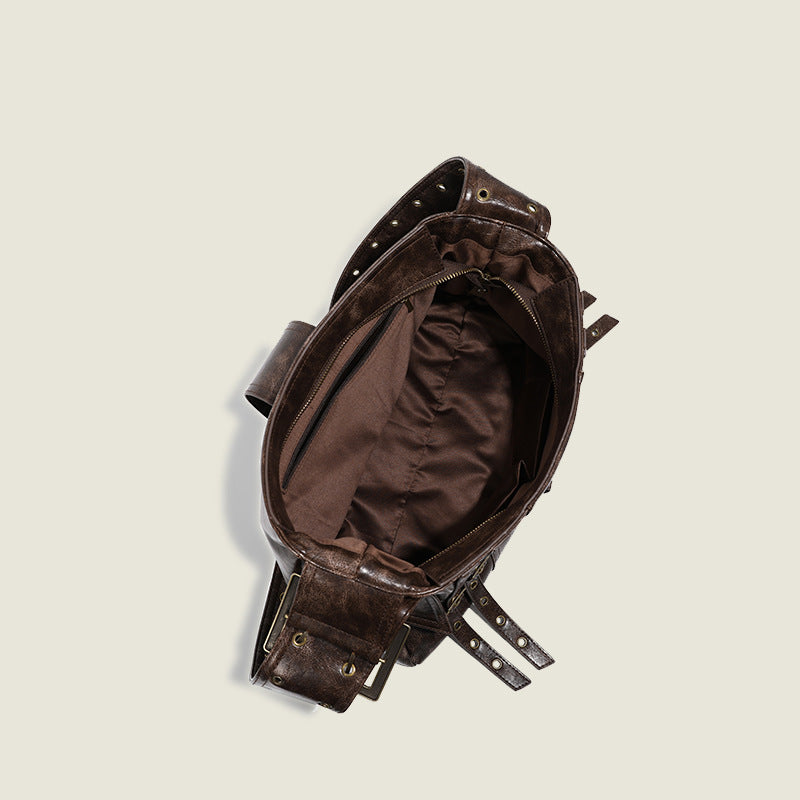 Bandoulière en métal lourd Punk loisirs grande capacité ceinture décoration grand sac