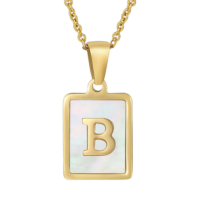 Women's Fashionable Stainless Steel Shell Letter Necklace