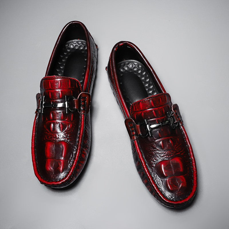 Gommino motif Crocodile chaussures pour hommes chaussures d'affaires respirantes