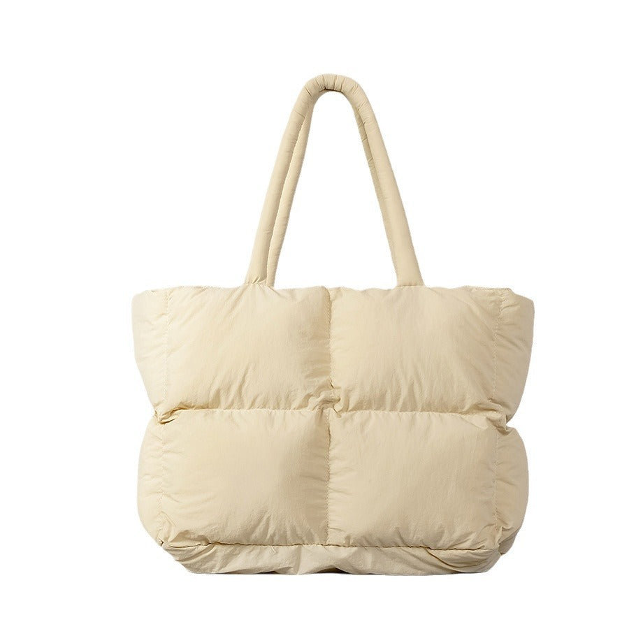 Nouveau sac fourre-tout rempli de coton vert armée Portable tout-match diamant