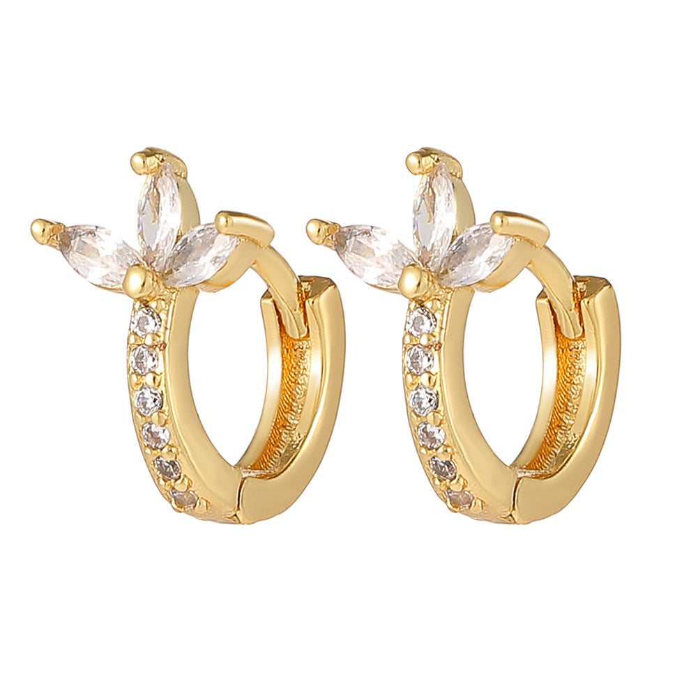 Boucles d'oreilles en or 18 carats plaqué cuivre à la mode, géométriques