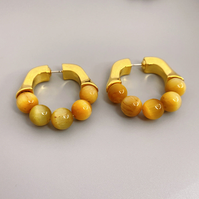 Boucles d'oreilles de mode personnalisées à aiguille en argent sterling pour femme