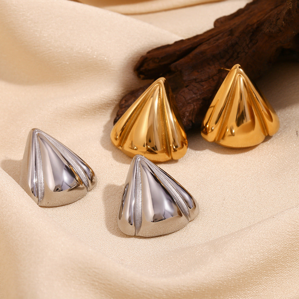 Boucles d'oreilles de tempérament de niche à motif géométrique pour femmes