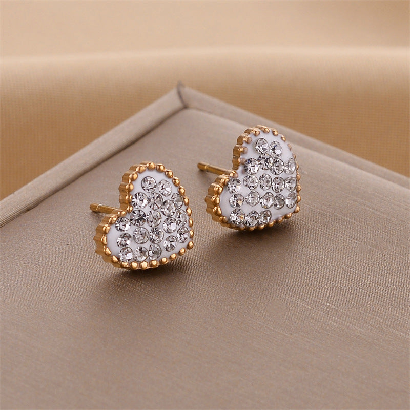Boucles d'oreilles européennes et américaines en acier titane sans décoloration