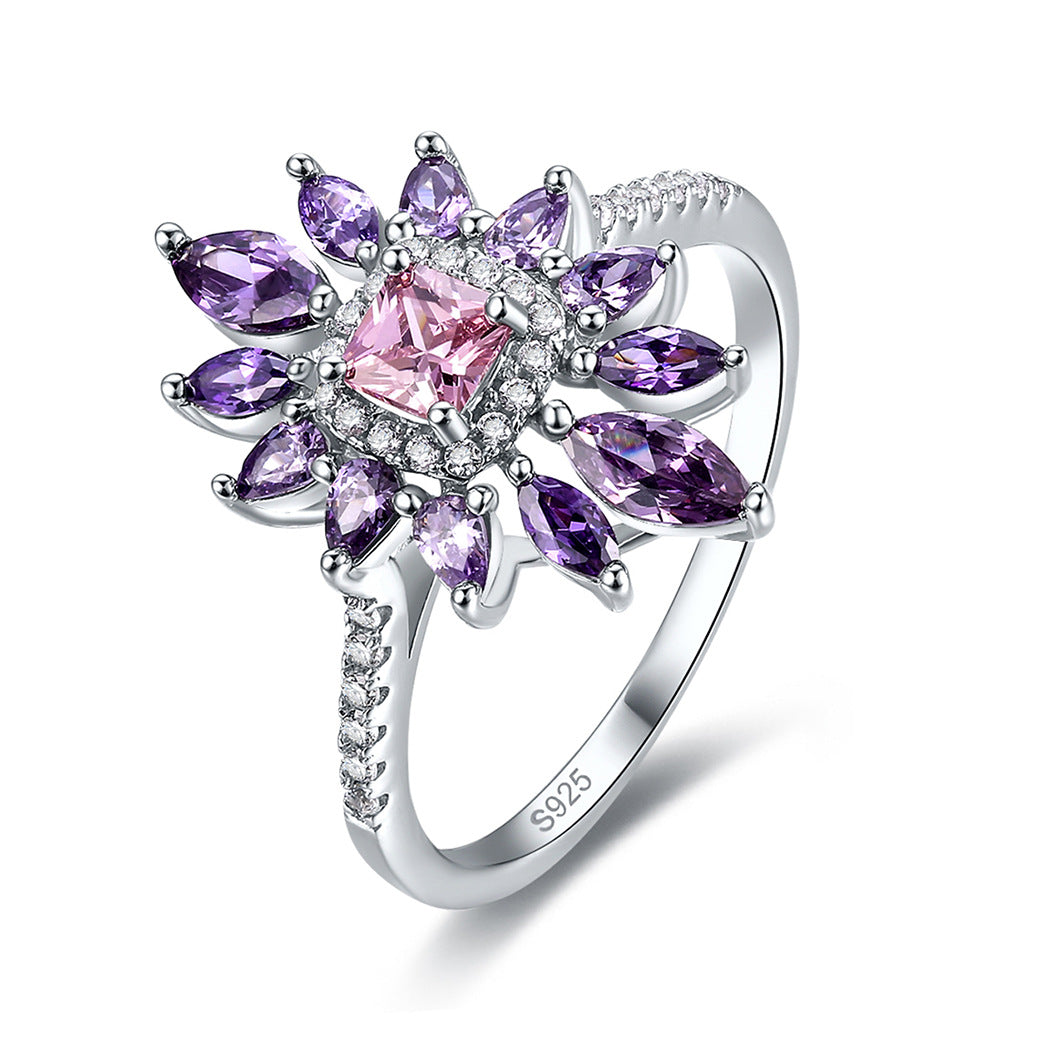 925 Sterling Silver Personalized Fashion SUNFLOWER Ring