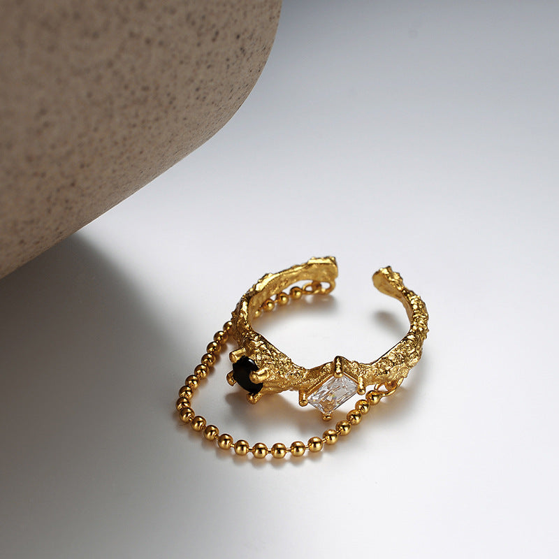 Fashion Texture Chain Ring Female